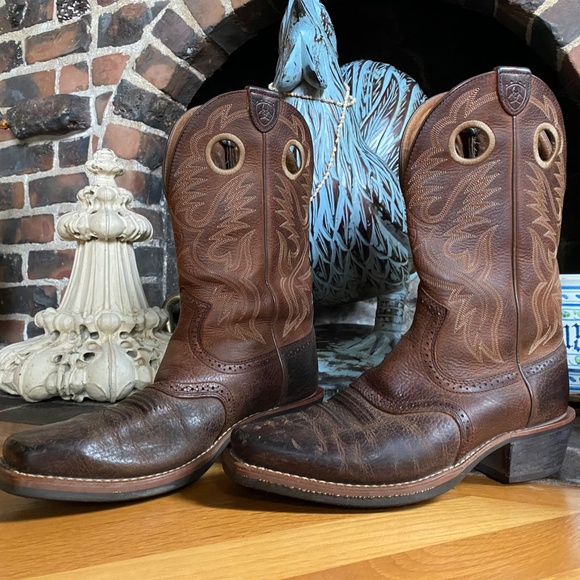 Men's Ariat Leather Western Cowboy Boots 10 D - Picture 4 of 16